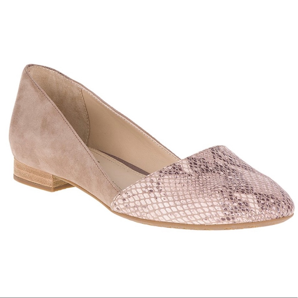 NWT Hush Puppies Jovanna Phoebe Taupe Light Pink Beige Leather Flat